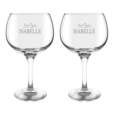 Gin Tonic glas graveren (2 stuks)