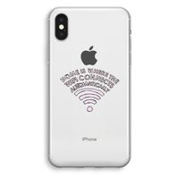 Home Is Where The Wifi Is: iPhone XS Transparant Hoesje