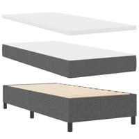 vidaXL Boxspringbed met matras stof donkergrijs 90x200 cm