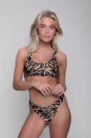 Skyler Tiger Strap Bikini Top | Brown