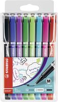 STABILO SENSOR, Fineliner, Medium 0.7 mm, Met Meeverende Schrijfpunt, Etui Met 8 Kleuren