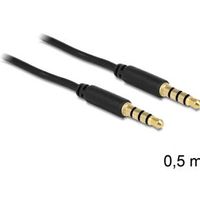 Delock 83434 Stereo Jack Kabel 3,5 mm 4-pins male naar male 0,5 m zwart - thumbnail