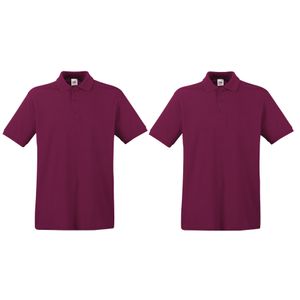 2-Pack maat XL bordeaux rode poloshirt premium van katoen voor heren