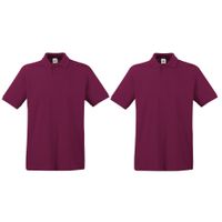 2-Pack maat XL bordeaux rode poloshirt premium van katoen voor heren - thumbnail