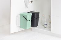 Brabantia Sort & Go afvalemmer 2 x 12 L Dark Grey & Jade Green (732146) - thumbnail