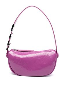 Karl Lagerfeld sac porté épaule verni à logo embossé - Violet