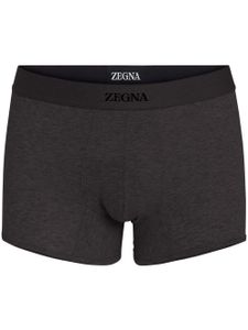 Zegna boxer en coton à taille logo - Noir