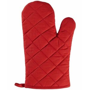 1x Ovenwanten/ovenhandschoenen rood voor volwassenen   -