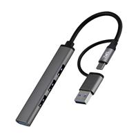 T'nb - Premium USB-A hub, sluit 4 USB-A accessoires tegelijkertijd aan met deze hub - Aluminium