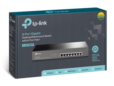 TP-LINK TL-SG1008MP Unmanaged Gigabit Ethernet (10/100/1000) Zwart Power over Ethernet (PoE) TP-LINK TL-SG1008MP Unmanaged Gigabit Ethernet (10/100/1000) Zwart Power over Ethernet (PoE)