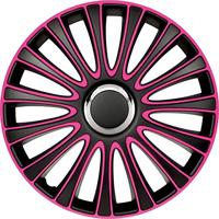 AUTO-STYLE 4-Delige Wieldoppenset LeMans 14-inch zwart/roze
