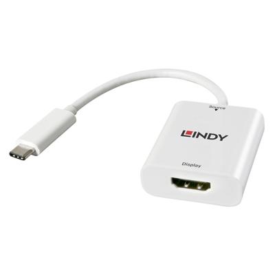 Lindy 43244 USB 3.1 Type C HDMI Wit kabeladapter/verloopstukje