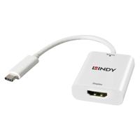 Lindy 43244 USB 3.1 Type C HDMI Wit kabeladapter/verloopstukje