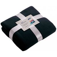 Fleece woondeken/woonplaid marineblauw 130 x 170 cm   - - thumbnail