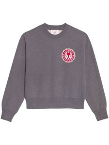 AMI Paris sweat en coton biologique à patch logo - Gris