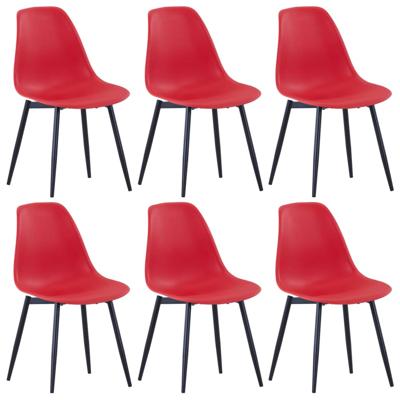 Vidaxl Eetkamerstoelen 6 St Pp Rood