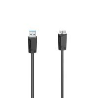 Hama USB-kabel USB 3.2 Gen1 (USB 3.0) USB A mannelijk, USB Micro-B 3.0 mannelijk, 1,50 m, zwart