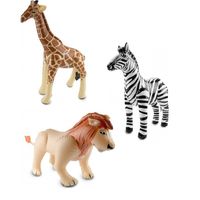 Afrika thema set zebra leeuw en giraffe opblaas baar - thumbnail