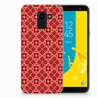 Samsung Galaxy J6 2018 TPU bumper Batik Rood - thumbnail