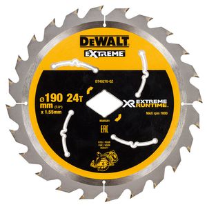 DeWalt Accessoires Extreme Runtime Cirkelzaagblad voor DCS577 190mm 24T (ruitvormig asgat) - DT40270-QZ