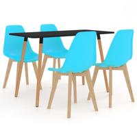 vidaXL 5-delige Eethoek blauw
