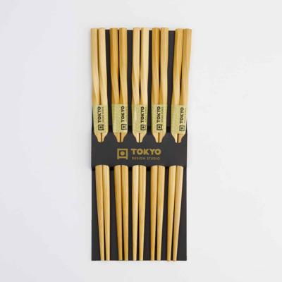 Bruine Gedraaide Eetstokjes - Tokyo Design Studio - Set van 5 paar Bruine Gedraaide Eetstokjes - Tokyo Design Studio - Set van 5 paar