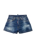 DSQUARED2 KIDS short en jean à effet usé - Bleu - thumbnail