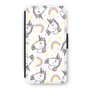 Rainbow Unicorn: iPhone XS Flip Hoesje