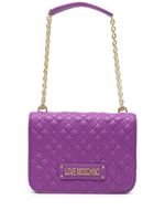 Love Moschino sac porté épaule matelassé à plaque logo - Violet - thumbnail