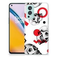 Silicone Back Case OnePlus Nord 2 5G Skull Red - thumbnail