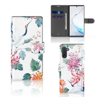 Samsung Galaxy Note 10 Telefoonhoesje met Pasjes Bird Flowers - thumbnail