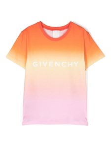 Givenchy Kids t-shirt en coton à effet dégradé - Orange