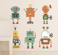 Sticker kind robots vrolijk - thumbnail