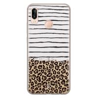 Huawei P20 Lite siliconen telefoonhoesje - Leopard lines