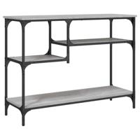 vidaXL Wandtafel met schappen 100x35x75 cm grijs sonoma eikenkleurig, bijzettafel, hoge tafel, woonkamertafel, console tafel, tafeltje, gangkastje