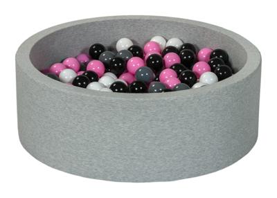 Viking Choice  Ballenbak 90 cm met 300 ballen zwart, wit, licht paars & grijs