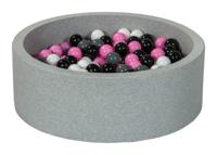 Viking Choice  Ballenbak 90 cm met 300 ballen zwart, wit, licht paars & grijs
