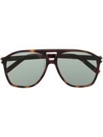 Saint Laurent Eyewear lunettes de soleil à monture oversize - Marron - thumbnail