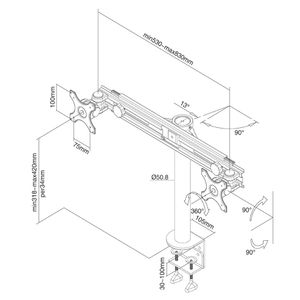 Neomounts FPMA-D700D Monitor bureausteun