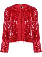 Comme Des Garçons Pre-Owned veste crop à sequins brodés - Rouge