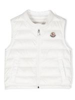 Moncler Enfant gilet matelassé à patch logo - Blanc - thumbnail