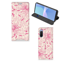 Sony Xperia 10 III Smart Cover Pink Flowers - thumbnail