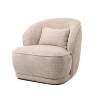 Giga Meubel - Fauteuil Bouclé Taupe - Japandi Stijl - Zithoogte 45cm - thumbnail