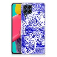 Silicone Back Case Samsung Galaxy M53 Angel Skull Blauw - thumbnail