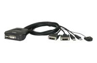 ATEN 2-poorts USB DVI-kabel KVM-switch met externe poortselectieschakelaar - thumbnail