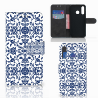 Huawei P30 Lite (2020) Hoesje Flower Blue - thumbnail