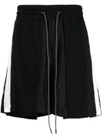 Mostly Heard Rarely Seen striped panelled cotton track shorts - Noir