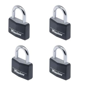 Masterlock 4 x 40mm - 21mm hardened steel shackle, 6mm diam. - double locking - 4 - 9140EURQBLKNOP