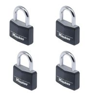 Masterlock 4 x 40mm - 21mm hardened steel shackle, 6mm diam. - double locking - 4 - 9140EURQBLKNOP - thumbnail