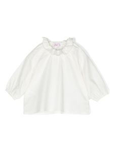 Il Gufo blouse en coton à col volanté - Blanc